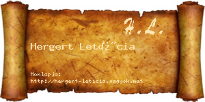 Hergert Letícia névjegykártya